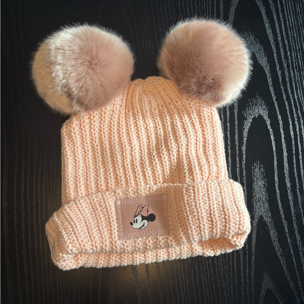 Disney Knit Beanie with Pom Poms
